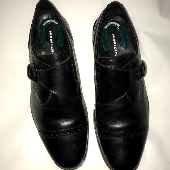 Nunn Bush Black Loafers Cross Buckle Cap Toe Sz10W - Picture 5 of 8